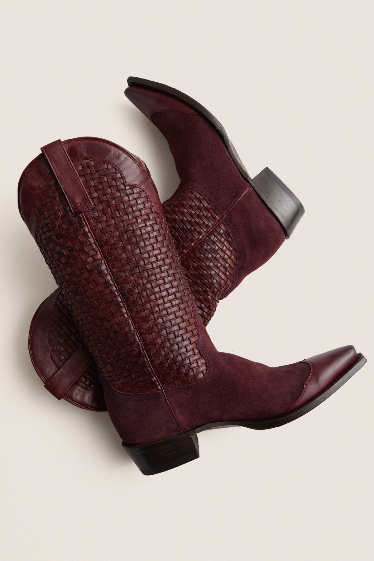 Oxblood Basket Weave Cowboy Boot