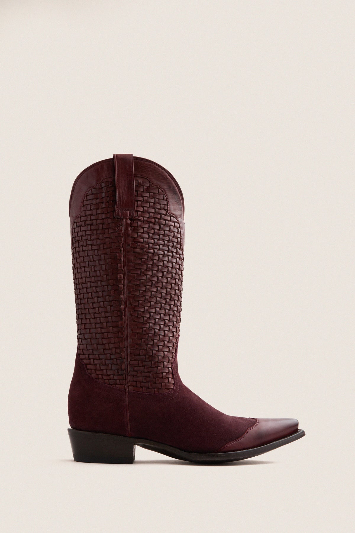 Oxblood Basket Weave Cowboy Boot