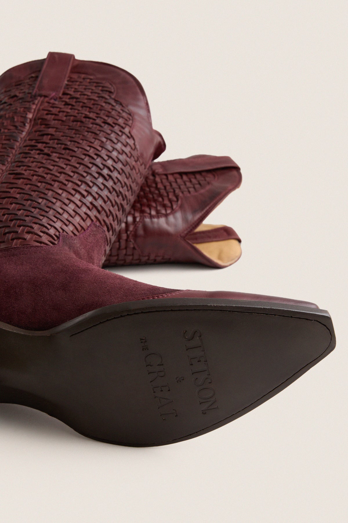 Oxblood Basket Weave Cowboy Boot