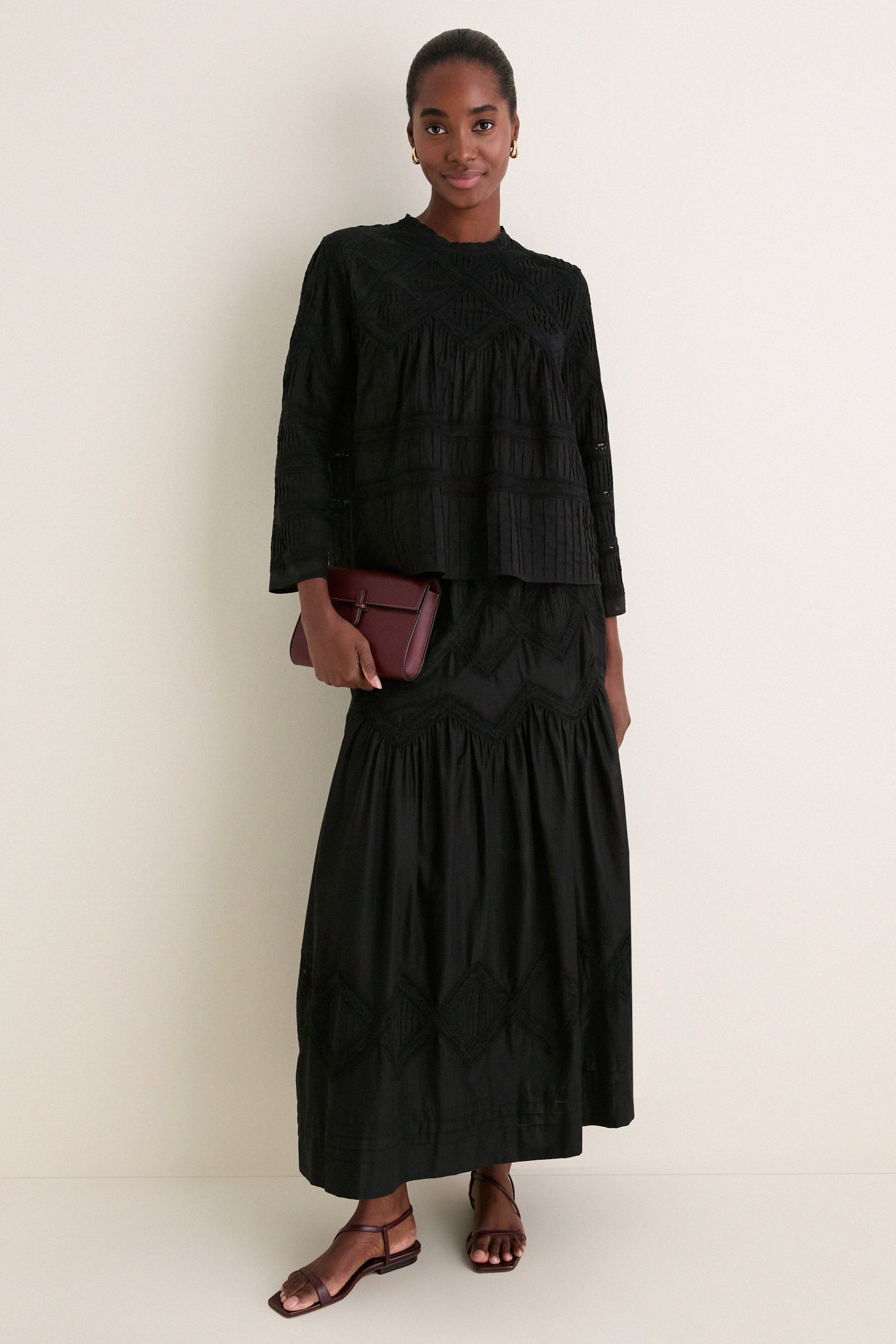 Black Lattice Lace Victorian Top