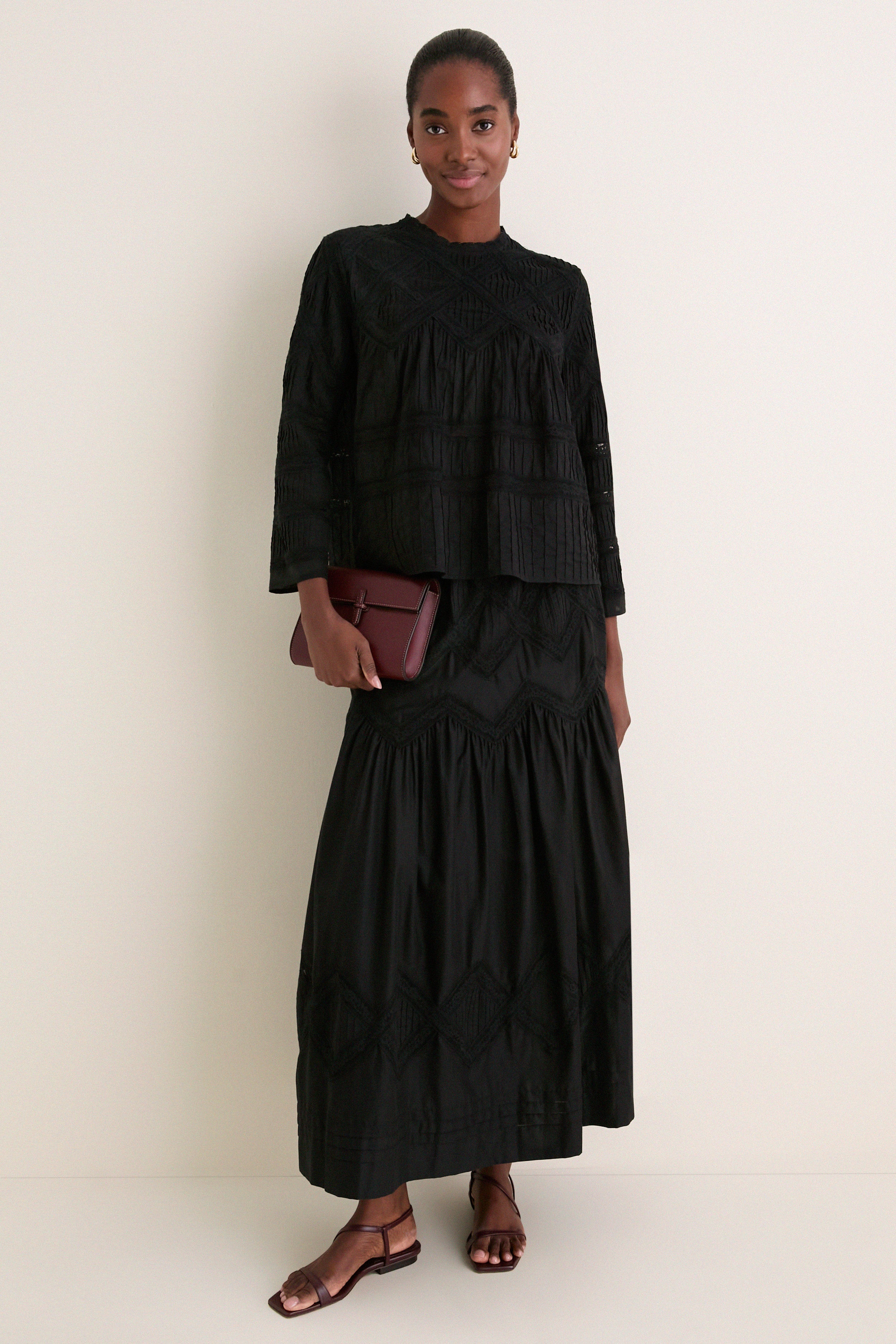 Black Lattice Lace Victorian Top