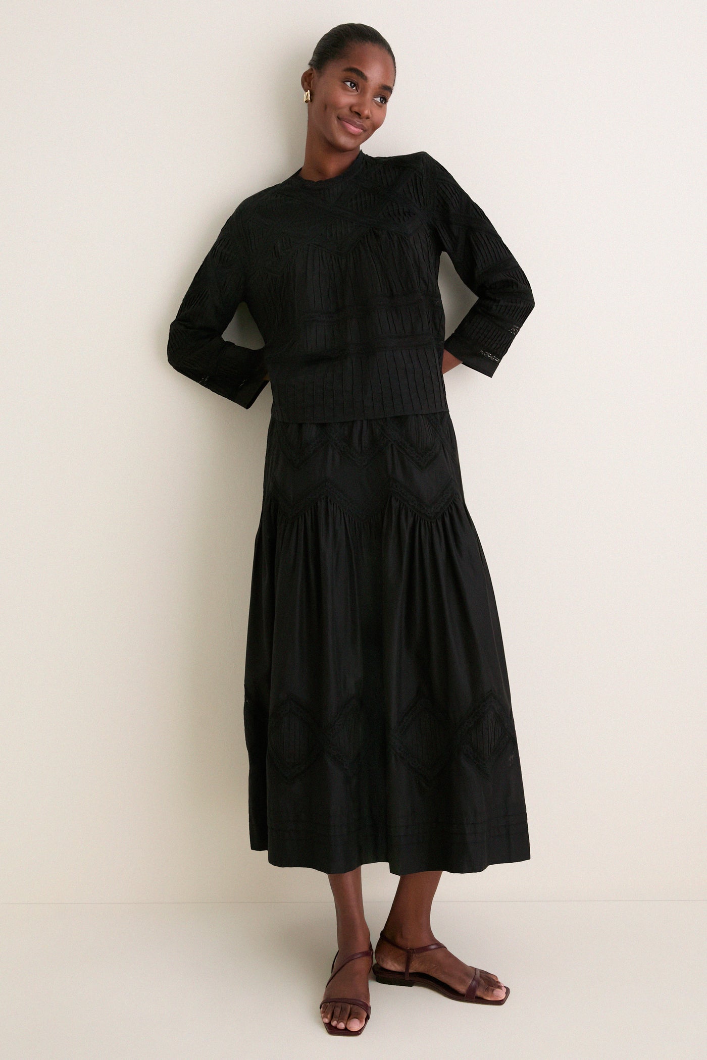 Black Lattice Lace Victorian Top
