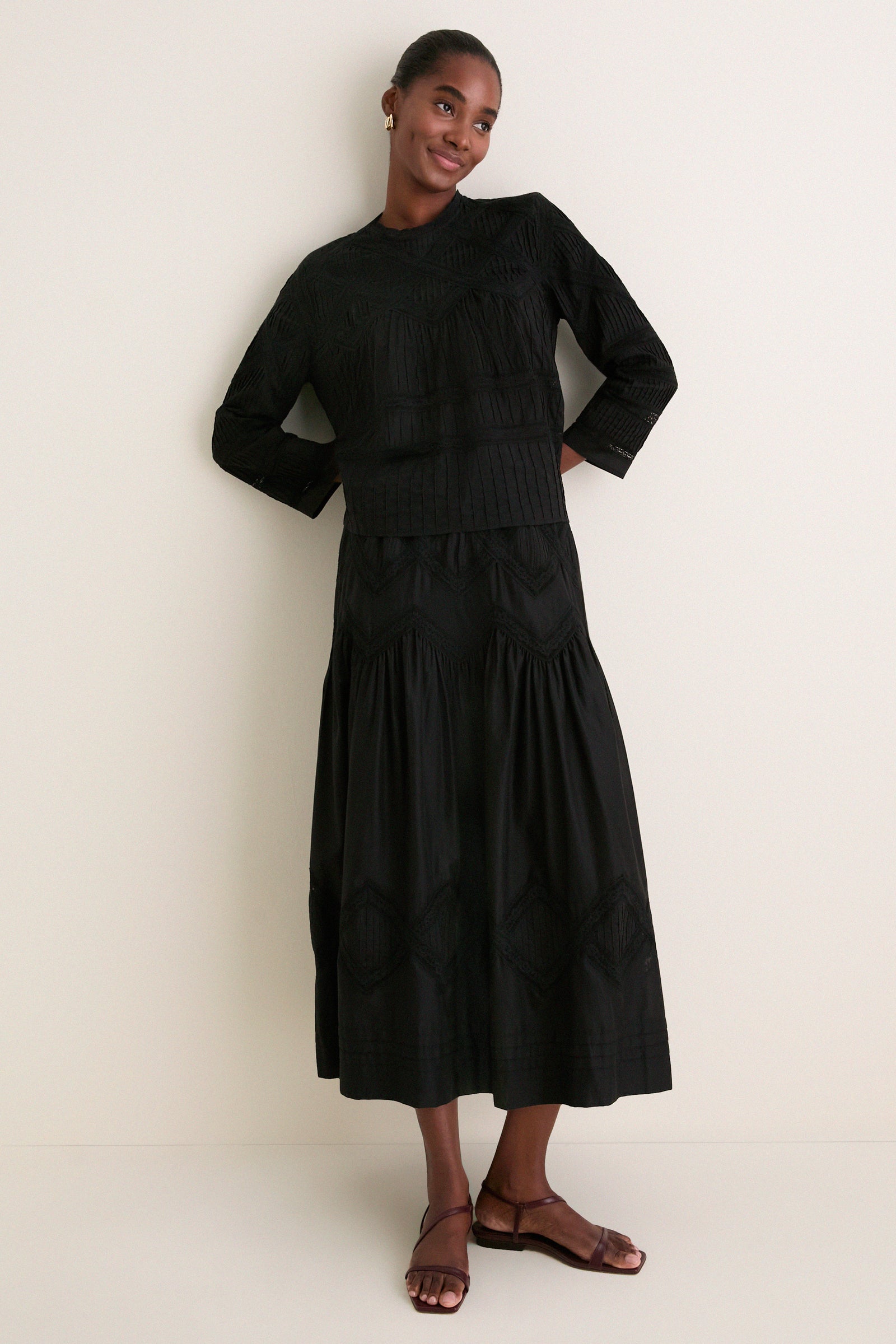 Black Lattice Lace Victorian Top