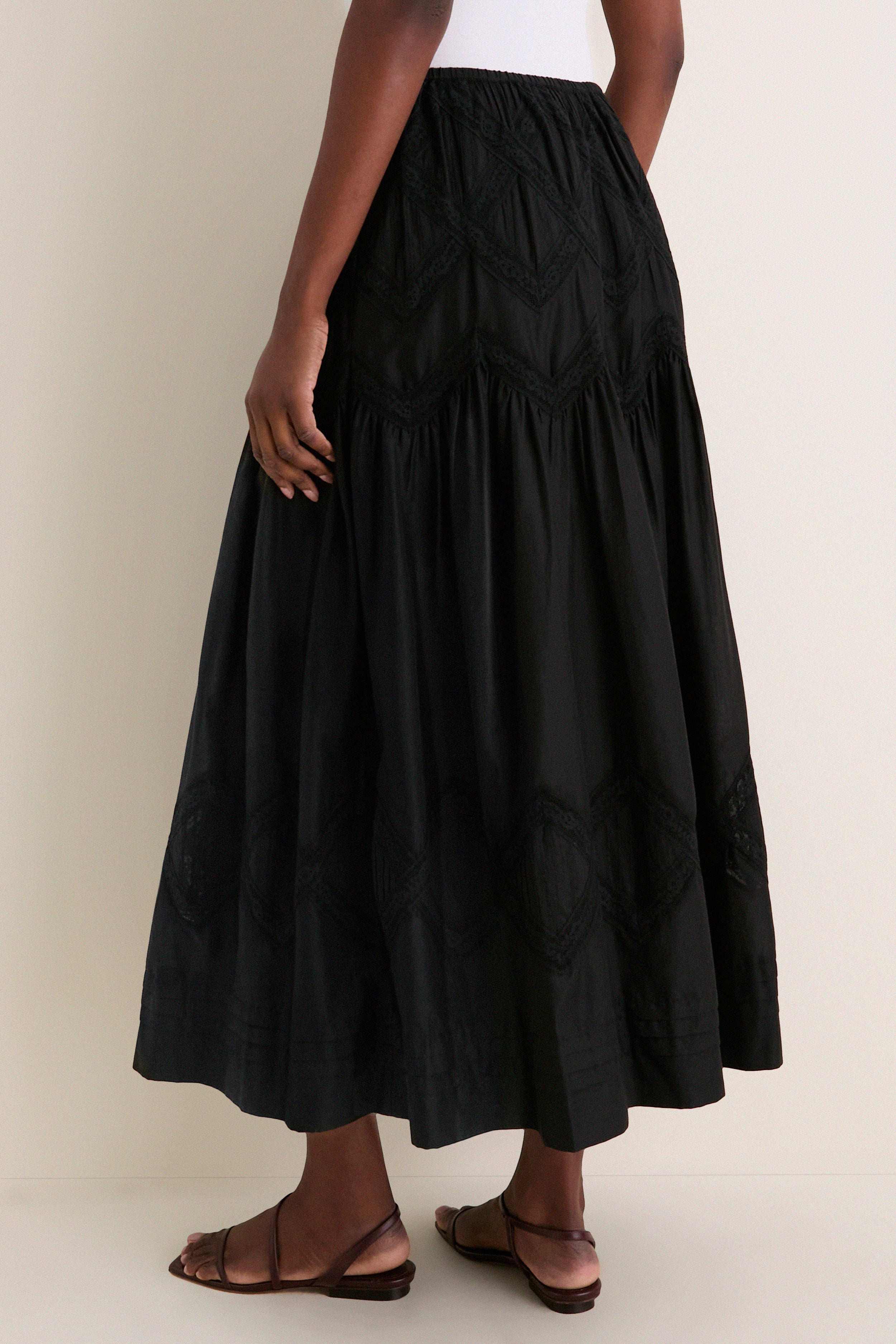 Black Lattice Lace Victorian Skirt