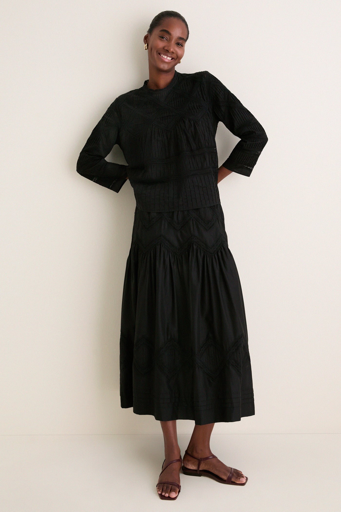 Black Lattice Lace Victorian Skirt