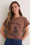 Tobacco Boxy Crew with Stetson Graphic