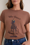 Tobacco Boxy Crew with Stetson Graphic
