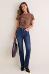 Tobacco Boxy Crew with Stetson Graphic