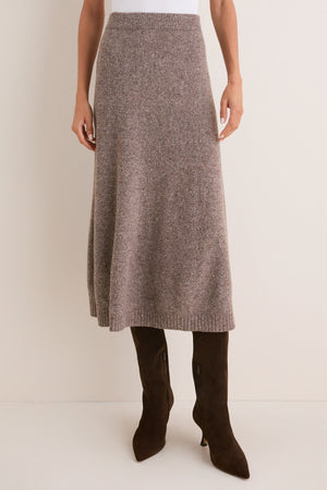 Hazelnut Aloa Knitted Skirt
