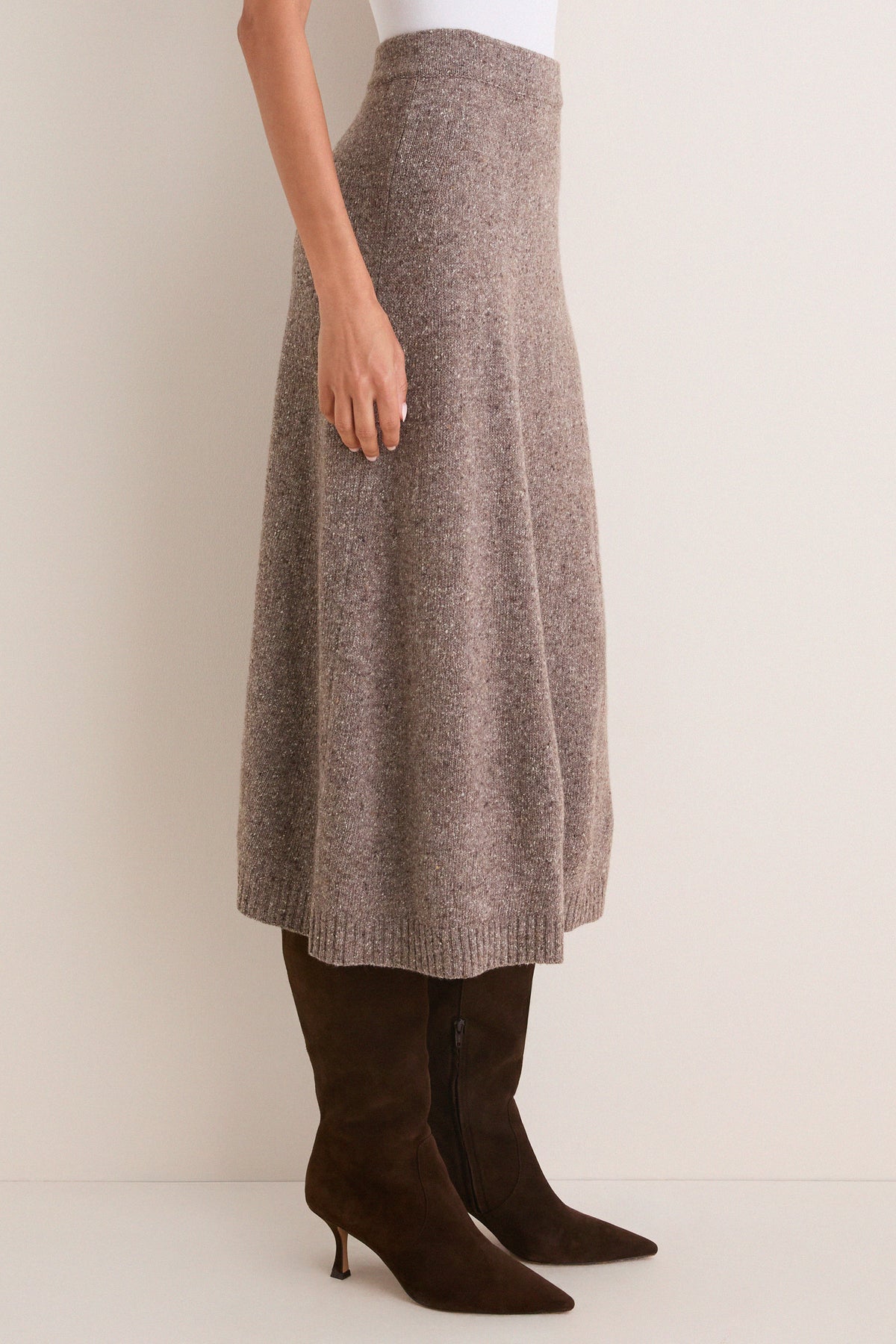 Hazelnut Aloa Knitted Skirt