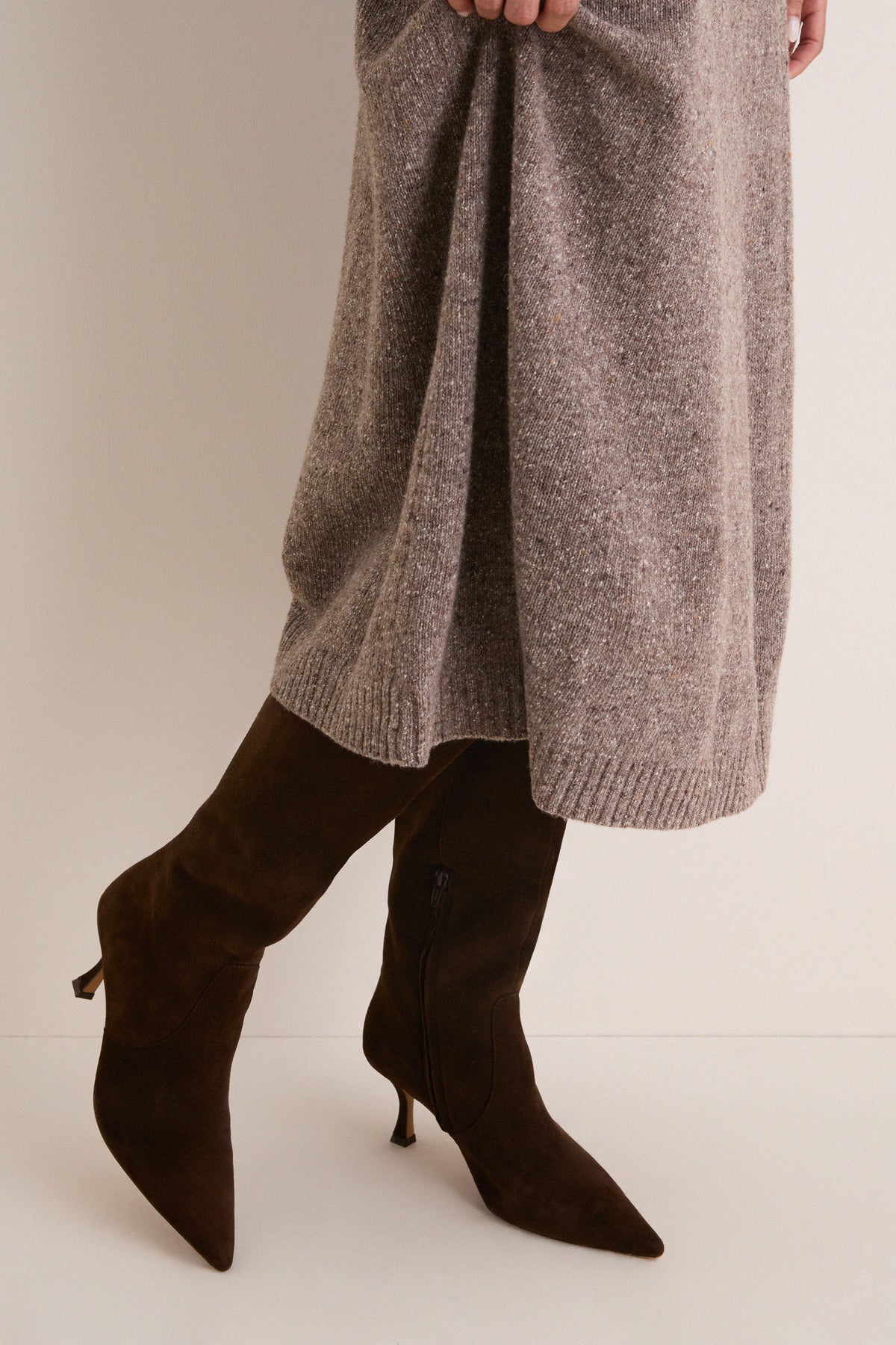 Hazelnut Aloa Knitted Skirt