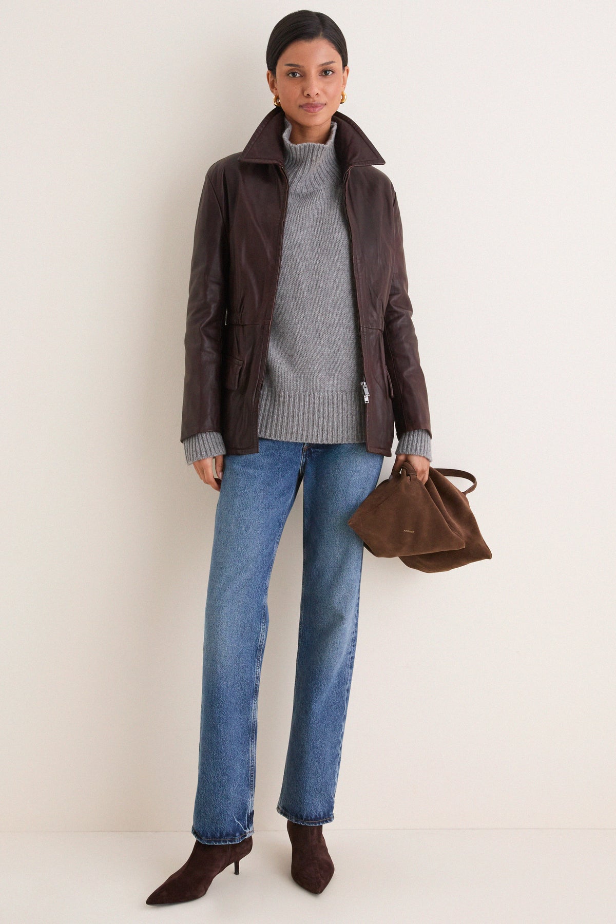 Dark Brown Como Leather Jacket
