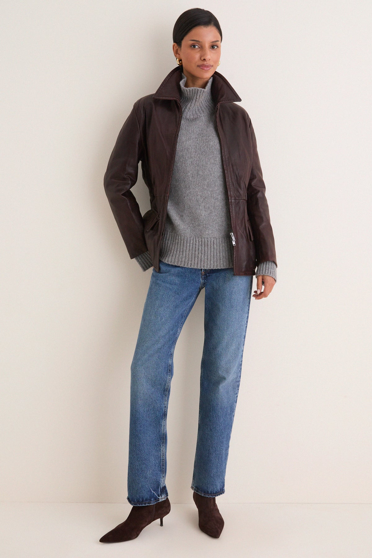 Dark Brown Como Leather Jacket