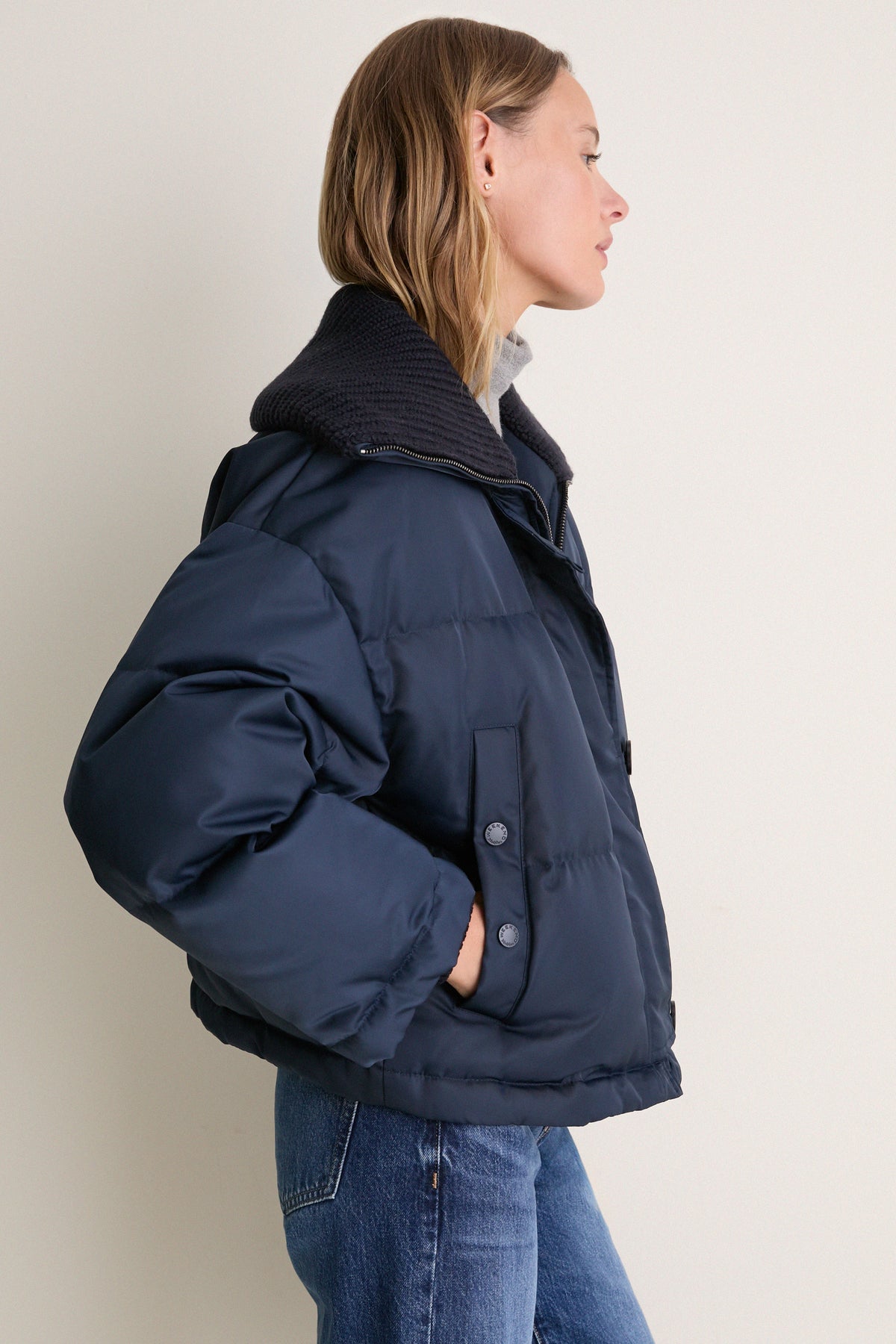 Navy Burnea Quilted Jacket