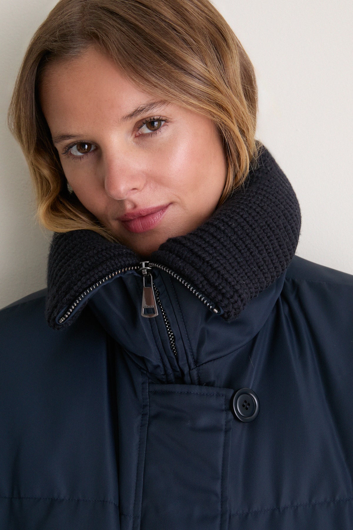 Navy Burnea Quilted Jacket