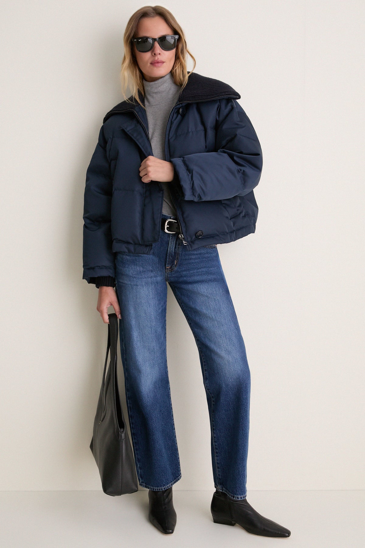 Navy Burnea Quilted Jacket
