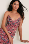 Floral Beauty Tapestry Blush Pink Maxi Slip Dress