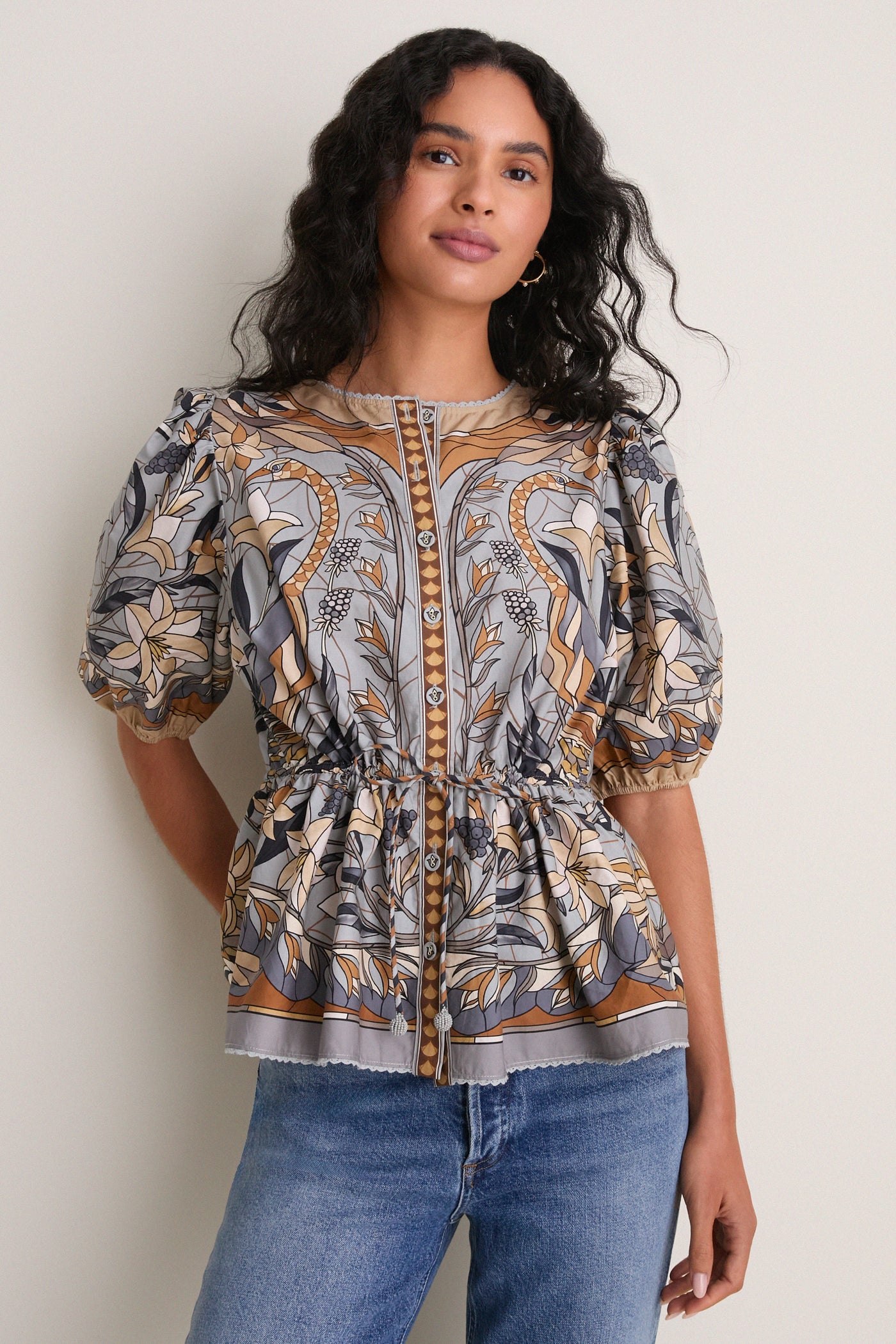 Stained Glass Beauty Soft Blue Blouse
