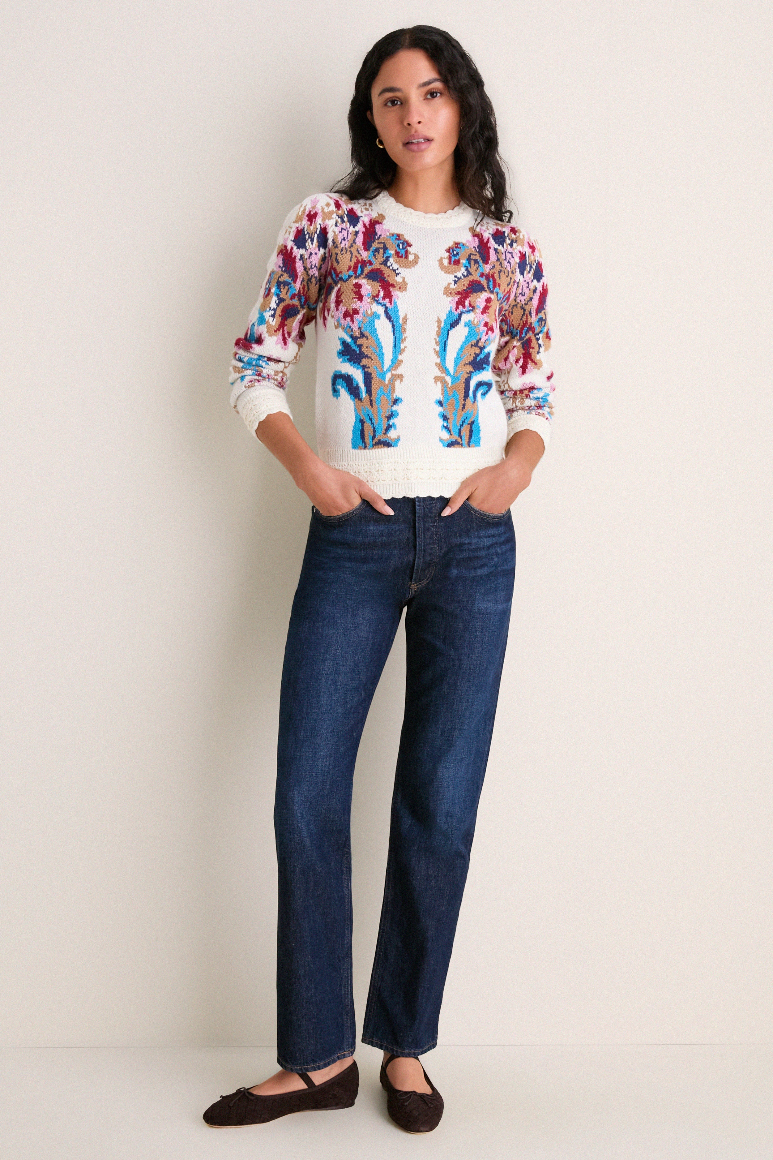 Arabesque Off-White Knit Sweater