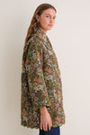 Green Flower Jacquard Trenchcoat