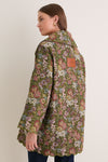 Green Flower Jacquard Trenchcoat