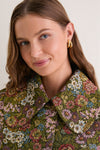 Green Flower Jacquard Trenchcoat