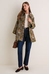 Green Flower Jacquard Trenchcoat