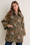 Green Flower Jacquard Trenchcoat