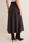 Marron Boushra Midi Skirt