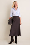 Marron Boushra Midi Skirt