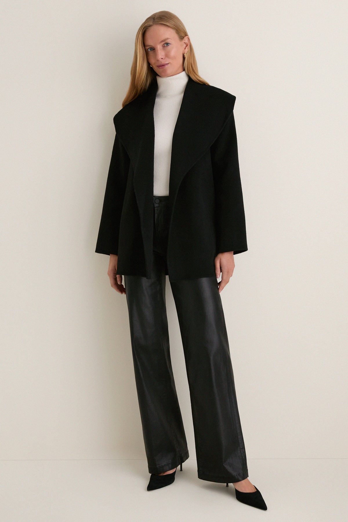 Noir Gracie Wrap Coat