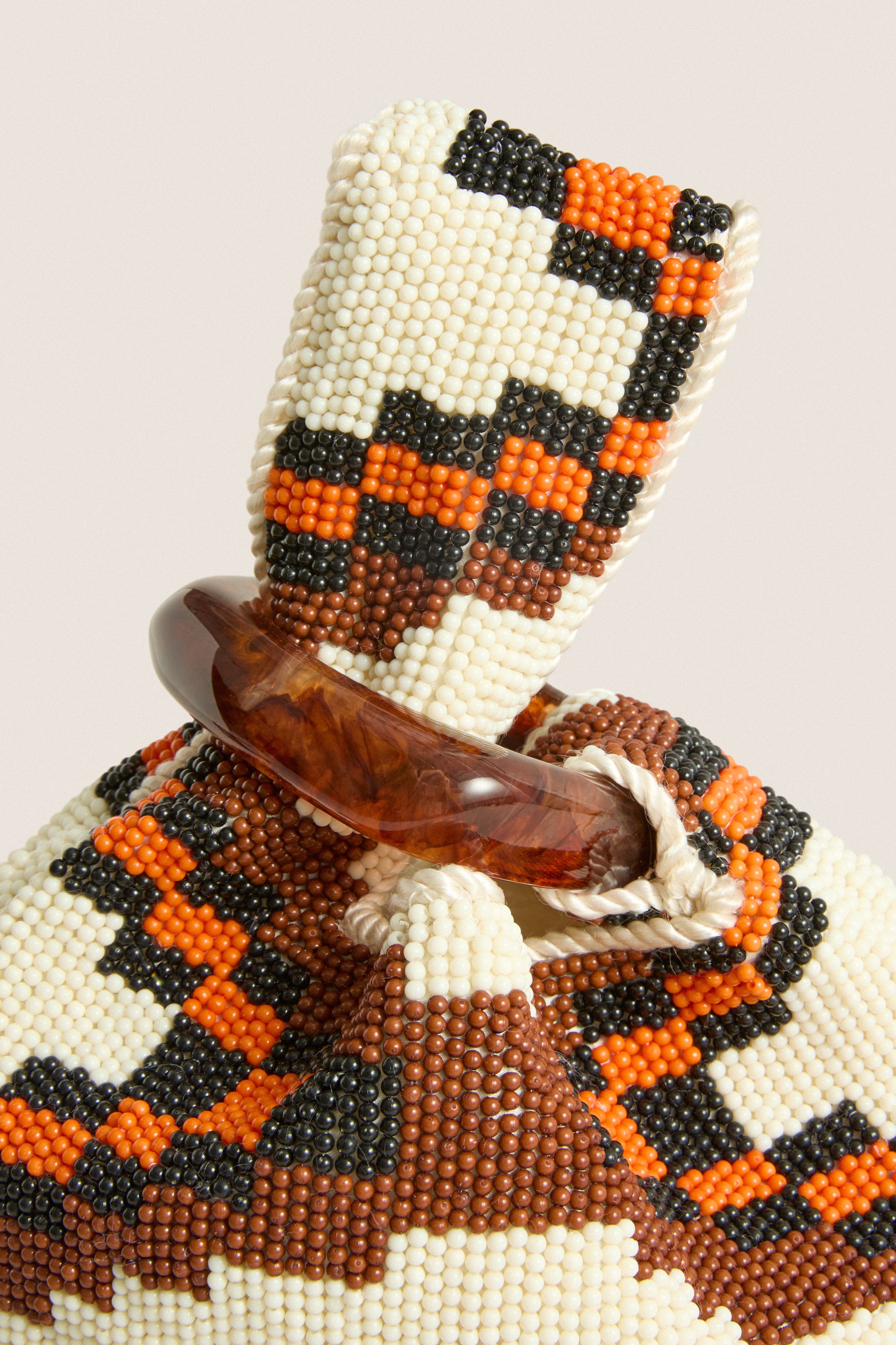 Orange Multi Beaded Veronica Beard Swing Bag
