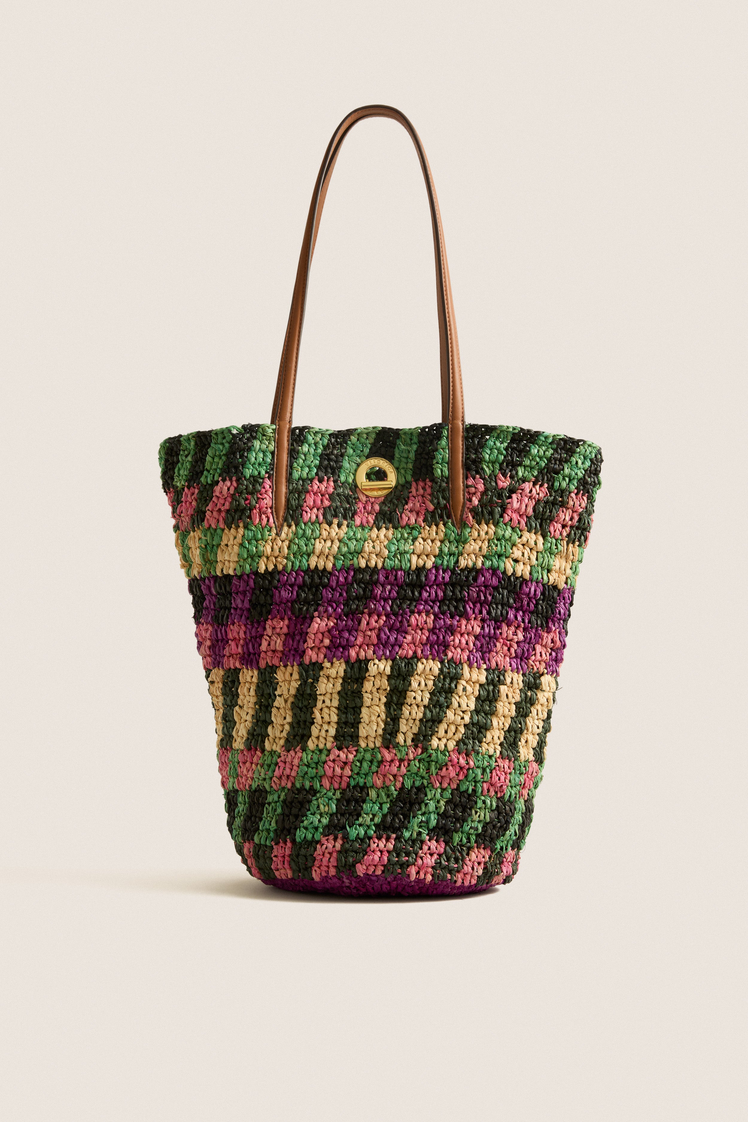 Berry Multi Striped Raffia Veronica Beard Tote | Veronica Beard