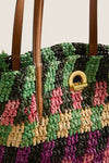 Berry Multi Striped Raffia Veronica Beard Tote