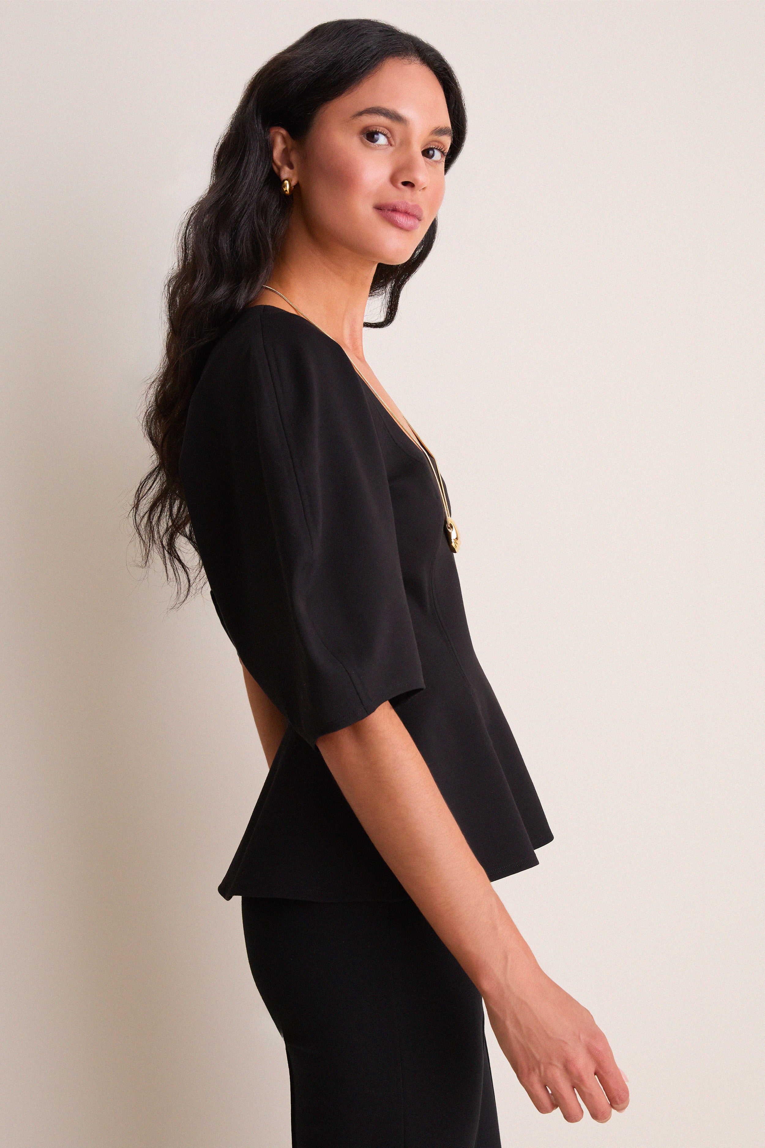 Black Bebe Ponte Peplum Top | Apiece Apart | Tuckernuck