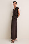 Black Coffee Monde Drape Bias Maxi Dress