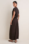 Black Coffee Monde Drape Bias Maxi Dress