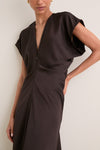 Black Coffee Monde Drape Bias Maxi Dress