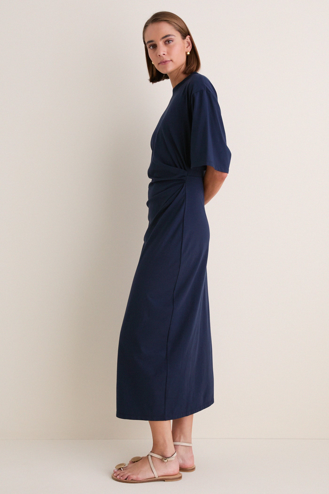 Navy Luna Cinched Maxi Dress