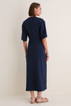 Navy Luna Cinched Maxi Dress
