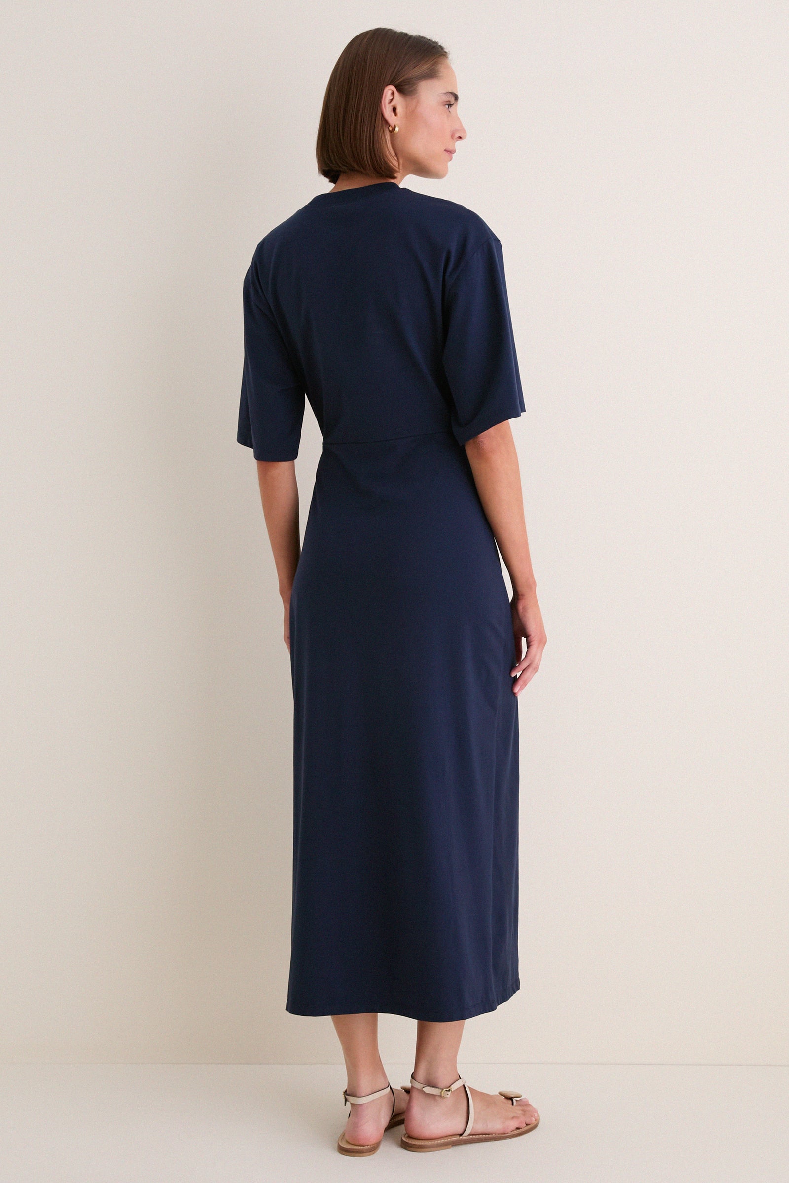 Navy Luna Cinched Maxi Dress