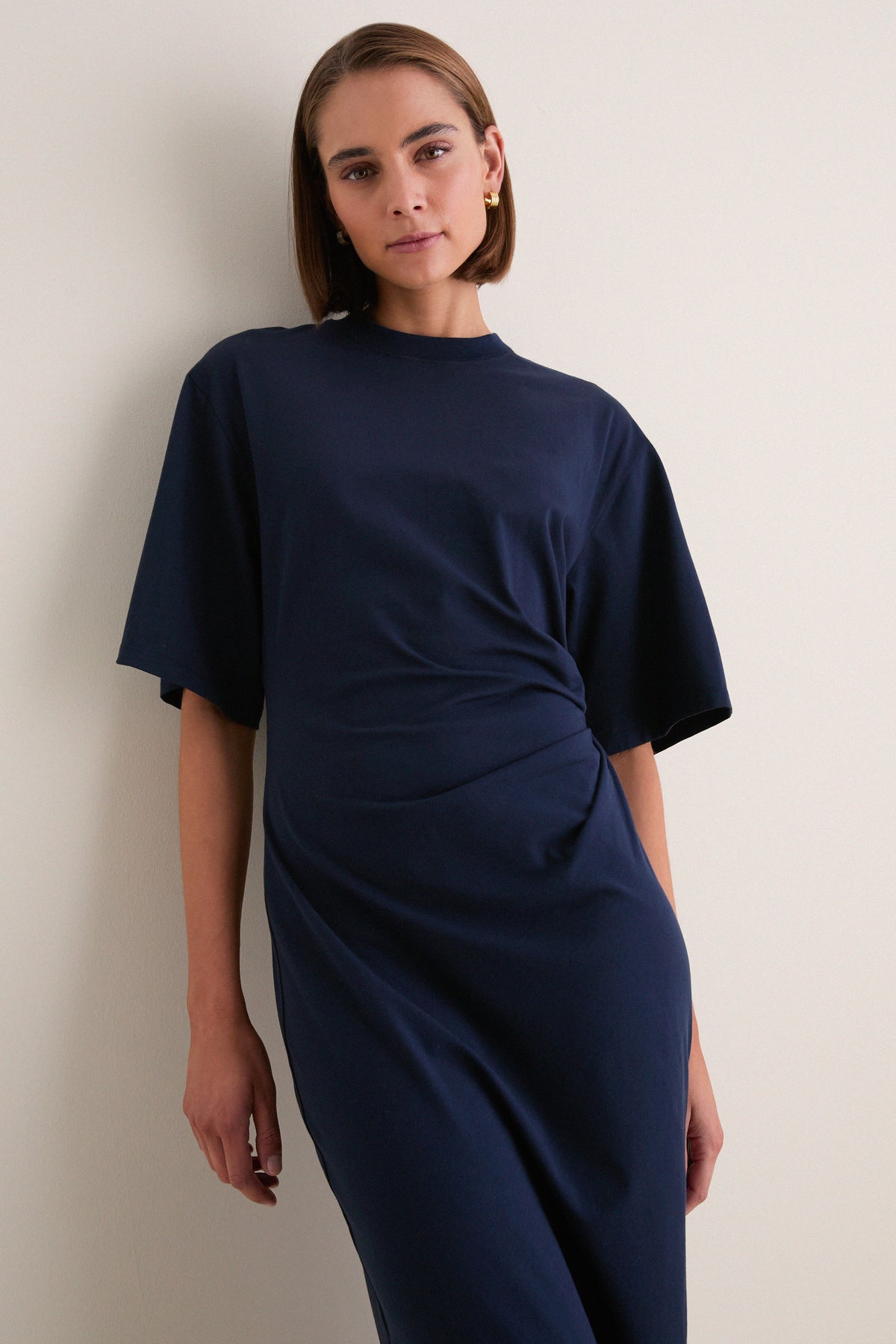 Navy Luna Cinched Maxi Dress