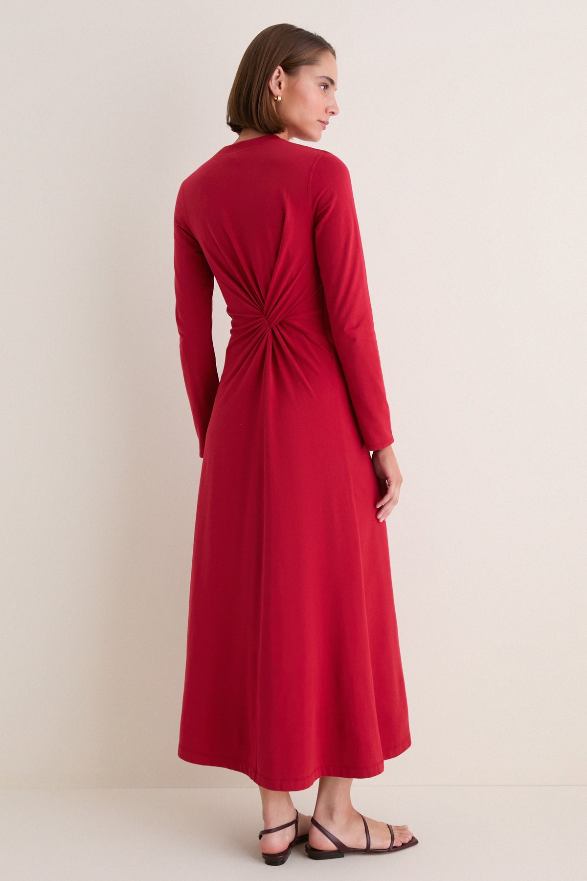Riding Red Long Sleeve Volta Dress