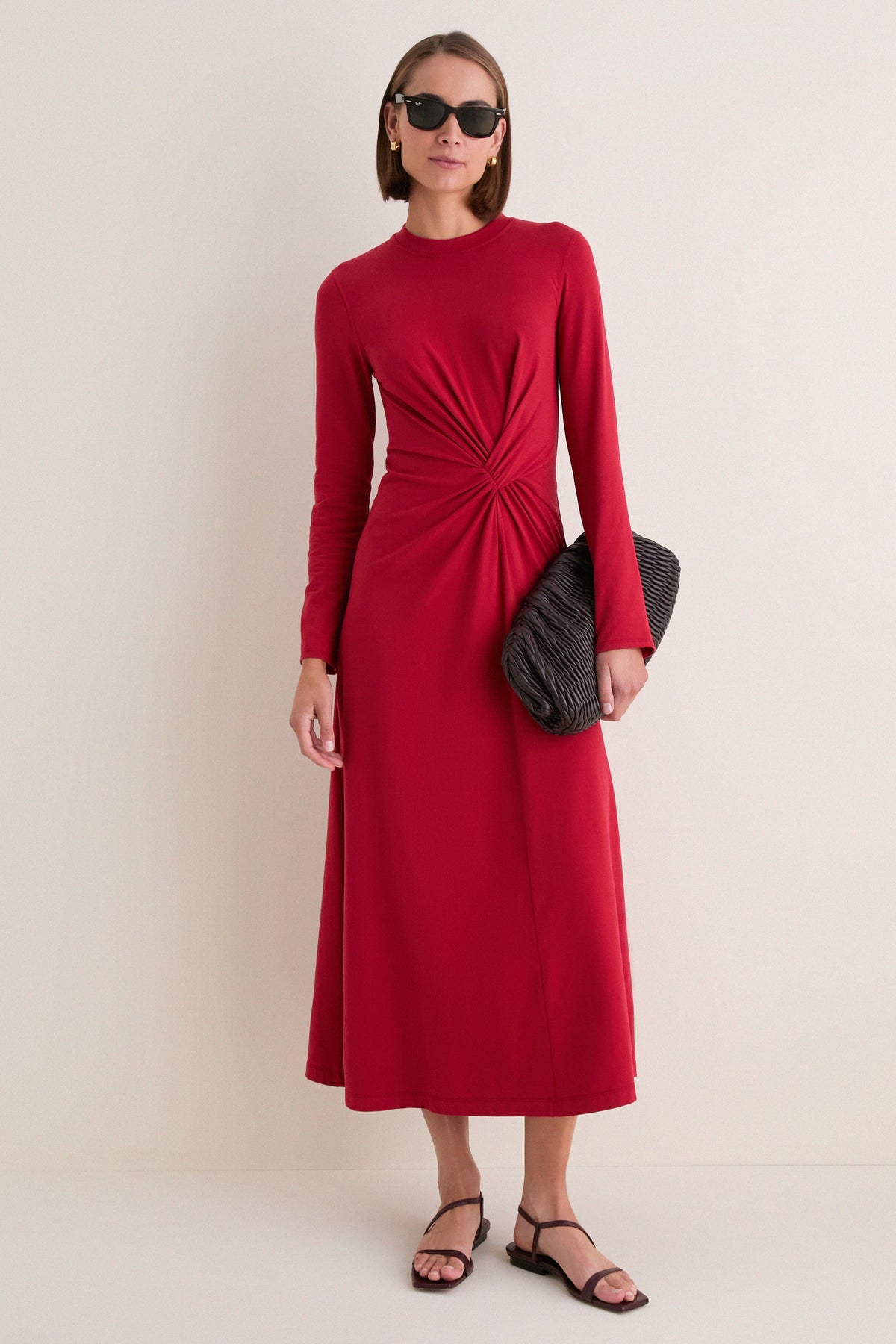 Riding Red Long Sleeve Volta Dress