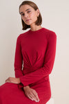 Riding Red Long Sleeve Volta Dress