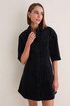Navy Corduroy Luz Mini Dress