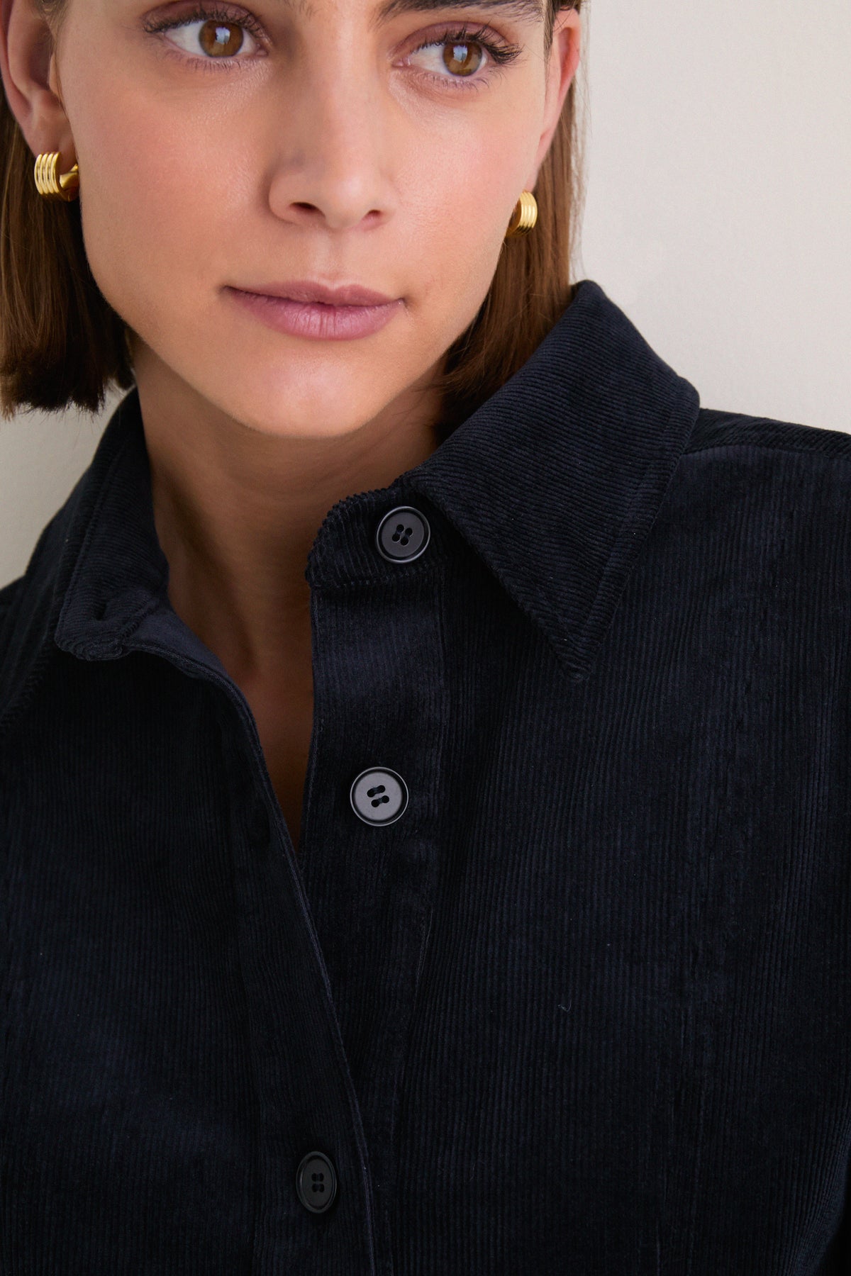 Navy Corduroy Luz Mini Dress