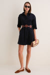 Navy Corduroy Luz Mini Dress