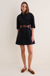 Navy Corduroy Luz Mini Dress