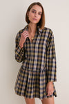 Basket Weave Plaid Romana Mini Dress